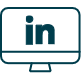 Connect With Us On LinkedIn Linked in Logo inside of a monitor