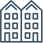 Elevated Living: Nautilus Protects Your Apartments with Tailored Insurance Solutions Two modern three-story apartment buildings side by side, showcasing Nautilus' comprehensive apartment insurance coverage.